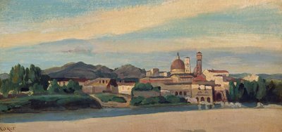 View of an Italian Village by Jean Baptiste Camille Corot
